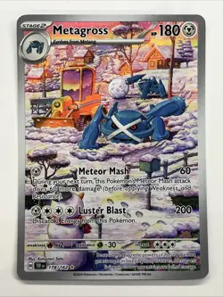 Metagross 178/162 Temporal Forces Illustration Rare Holo Pokemon Card - Image 1
