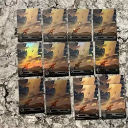 MTG EOE Plains 367 (Borderless) Galaxy Foil x3, 262 Foil x7, 262 x4. UNPLAYED! - Image 1