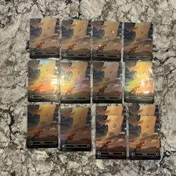MTG EOE Plains 367 (Borderless) Galaxy Foil x3, 262 Foil x7, 262 x4. UNPLAYED! - Image 2