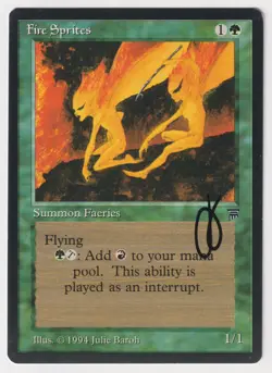 Signed Fire Sprites Proof LP Legends Artist Julie Baroh 1994 WOTC MTG Magic AP! - Image 1