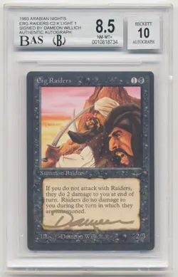 Graded Signed Erg Raiders BGS 8.5 Arabian Nights Artist Dameon Willich 1993 MTG! - Image 1