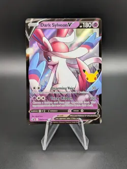 Pokemon TCG Sword & Shield Celebrations Dark Sylveon V Promo Card SWSH134 - Image 1