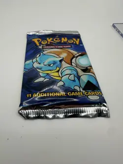 BASE SET (Blastoise Art) SEALED Booster Pack BLACK TRIANGLE ERROR Pokemon Cards - Image 4