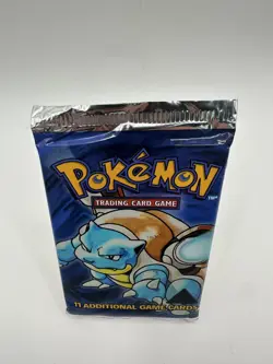 BASE SET (Blastoise Art) SEALED Booster Pack BLACK TRIANGLE ERROR Pokemon Cards - Image 5