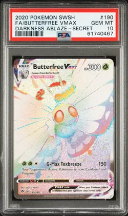 2020 POKEMON SWORD & SHIELD DARKNESS ABLAZE #190 FULL ART/BUTTERFREE VMAX PSA 10 - Image 1