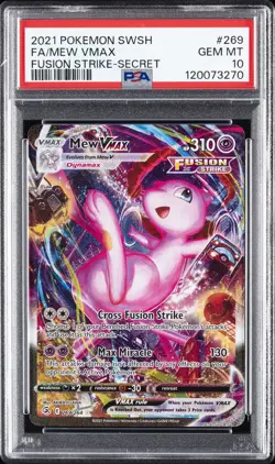 2021 POKEMON SWORD & SHIELD FUSION STRIKE SECRET #269 FULL ART/MEW VMAX PSA 10 - Image 1