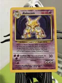 Pokemon Alakazam TCG 1/102 Base Set Holo Rare Vintage - Image 1