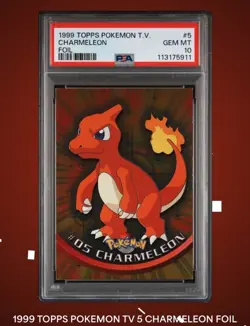 1999 TOPPS Pokemon TV Charmeleon FOIL #5 Gem Mint 10 PSA - Image 1