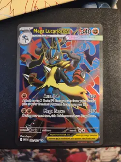 English Mega Lucario ex 160/132 UR Full Art Pokemon Mega Evolution Pack Fresh NM - Image 1