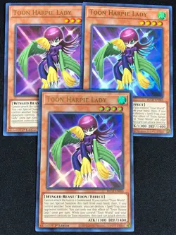 YUGIOH TOON HARPIE LADY BLCR-EN066 1ST ULTRA X3 NM - Image 1