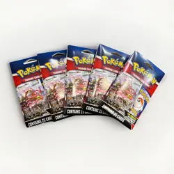 Lot of 5 Pokemon TCG Mystery Pack with 1 Foil Card Each Guaranteed 2024 Sealed - Image 1