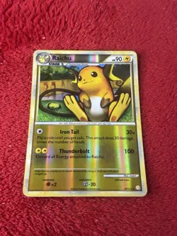 Raichu 10/123 Heartgold & Soulsilver Reverse Holo Pokemon Card Played - Image 1