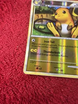 Raichu 10/123 Heartgold & Soulsilver Reverse Holo Pokemon Card Played - Image 4