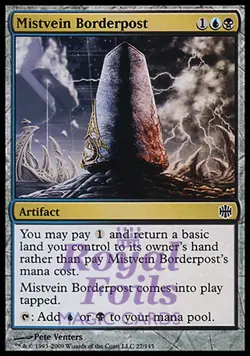 Mistvein Borderpost 1x FOIL ARB MTG Alara Reborn Common MINT blue black land - Image 1