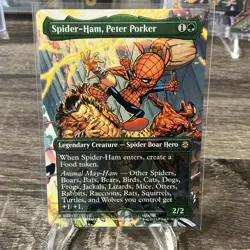 Spider-Ham, Peter Porker (Borderless) 201 MTG Marvel's Spider-Man Non-Foil NM/M - Image 1