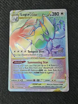 Lugia VSTAR 202/195 - Rainbow Secret Rare - Pokemon Silver Tempest - NM - Image 1
