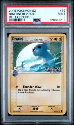 2005 POKEMON EX DELTA SPECIES #66 DRATINI-REVERSE FOIL PSA 9 - Image 1