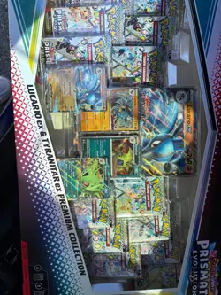 Pokemon TCG SV Prismatic Evolutions Lucario EX & Tyranitar EX Premium Collection - Image 1