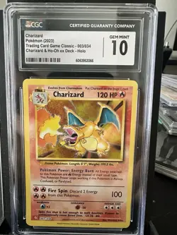 Pokemon TCG Charizard 003/034 CLC Classic Collection Holo Fire CGC 10 - Image 1