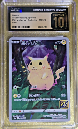 CGC 10 Pristine 2021 Pokemon ~ Pikachu ~ Japanese 25th Anniversary Collection #1 - Image 1