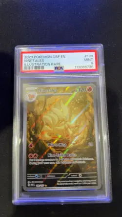 2023 Pokemon OBF Ninetales #199 PSA Mint 9 Illustration Rare - Image 1