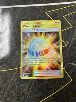 Choice Helmet 229/214 Lost Thunder Gold Secret Rare Holo Pokemon - Image 1