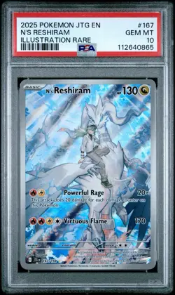 N's Reshiram 167/159 Illustration Rare Pokemon S&V: Journey Together PSA 10 Gem - Image 1