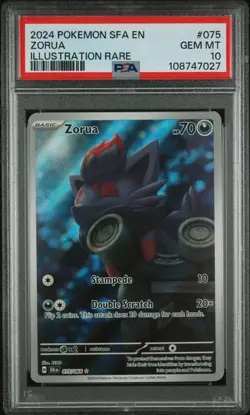 2024 Pokemon Shrouded Fable Zorua FA Illustration Rare IR #075/064 PSA 10 - Image 1