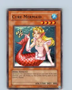 Yu-Gi-Oh TCG Cure Mermaid LON-041 Unlimited Common Card Played MP - Image 1