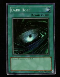 Dark Hole LOB-052 Moderately Played Super Holo Rare Magic Yugioh Card 2002 - Image 1