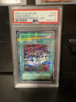 2000 PSA 8 Yu-Gi-Oh! Toon World PS-25 Ultra Parallel Rare Japanese - Image 1