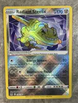 Radiant Steelix 124/196 Pokemon TCG Lost Origin Holo Card (Near Mint) NM - Image 1