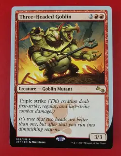 1x Three-Headed Goblin | Unstable | MTG Magic Cards - Image 1