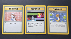 1999 POKEMON TCG - VINTAGE WOTC - BASE SET - COMMON - TRAINER - 3 CARD LOT - LP - Image 1