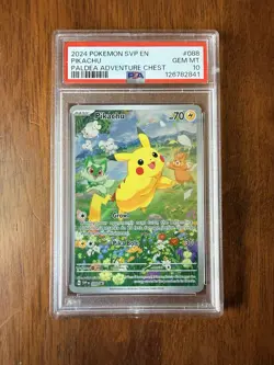 2024 Pokemon SVP En Pikachu Paldea Adventure Chest #088 Promo Card PSA 10 Gem MT - Image 1