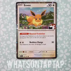 Pokemon Card Eevee 143/191 Common Holo Scarlet Violet Prize Pack Series 7 NM - Image 1