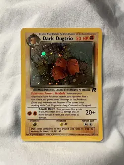 Dark Dugtrio - Holo Rare - WOTC 6/82 Team Rocket Pokemon Card - LP - Image 1