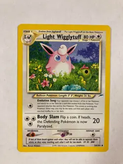Pokemon TCG Light Wigglytuff 54/105 Neo Destiny card - Image 1