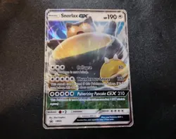 Snorlax GX SM05 Standard Size Full Art Black Star Promo Pokemon Card DAMAGED - Image 1