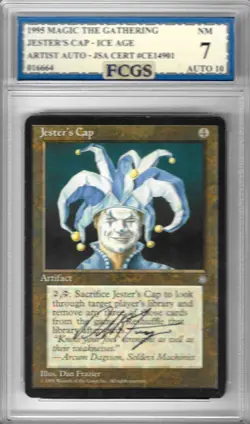 1995 MTG Jester's Cap Ice Age Dan Frazier Auto Graded FCGS 7 NM (Auto 10) - Image 1