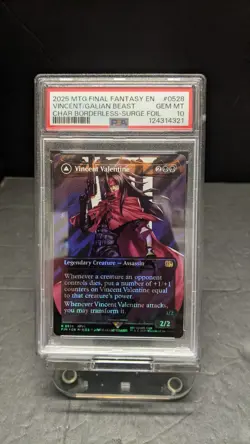 2025 MTG Final Fantasy Vincent Valentine Galian Beast SURGE FOIL 0528 PSA 10 FF7 - Image 1