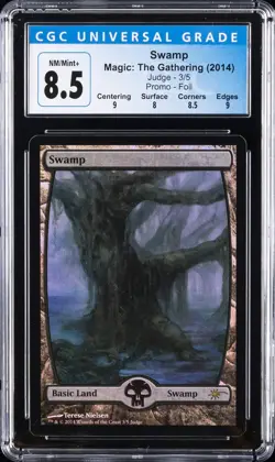2014 MAGIC: THE GATHERING JUDGE, PROMO - FOIL #3/5 SWAMP CGC 8.5 - Image 1