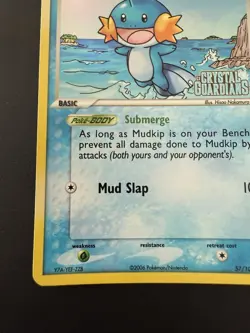 Pokemon TCG Crystal Guardians Mudkip 57/100 Stamped Reverse Holo NM - Image 5