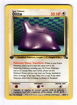 1999 Pokemon Fossil Ditto #18 R 1st Edition NM - Image 1