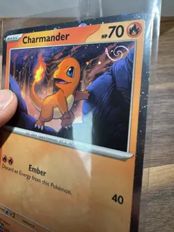 1x🌀HD SWIRL Charmander 047 BLACK STAR PROMO 151 Pokemon - Image 2