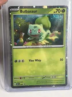 HD SWIRL HD Cosmos Holo Bulbasaur SVP 046 - Pokemon 151 Black Star Promo - Image 1
