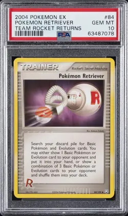 2004 POKEMON EX TEAM ROCKET RETURNS #84 POKEMON RETRIEVER PSA 10 - Image 1