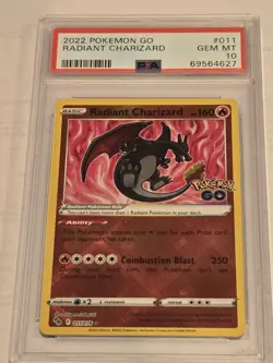 2022 POKEMON GO Sword Shield ENGLISH Radiant Charizard #011 PSA 10 GEM MINT EN - Image 1