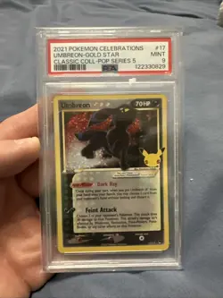 2021 POKEMON CELEBRATIONS CLASSIC COLLECTION #17 UMBREON-GOLD STAR PSA 9 - Image 1