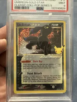 2021 POKEMON CELEBRATIONS CLASSIC COLLECTION #17 UMBREON-GOLD STAR PSA 9 - Image 2